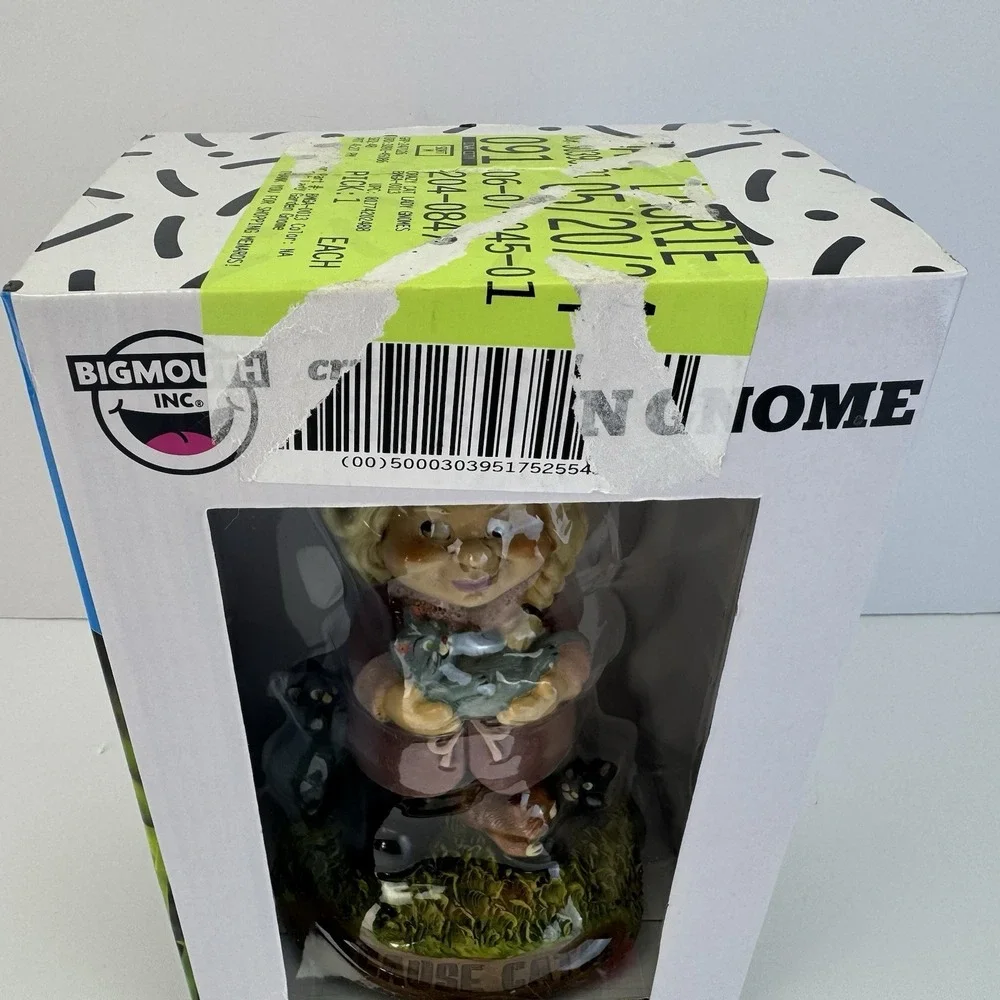 BigMouth Toys Crazy Cat Lady Garden Gnome Because Cats Funny Lawn Statue Figure